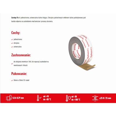 Corotop FIX Taśma jednostronna zbrojona 50 mm x 25 m